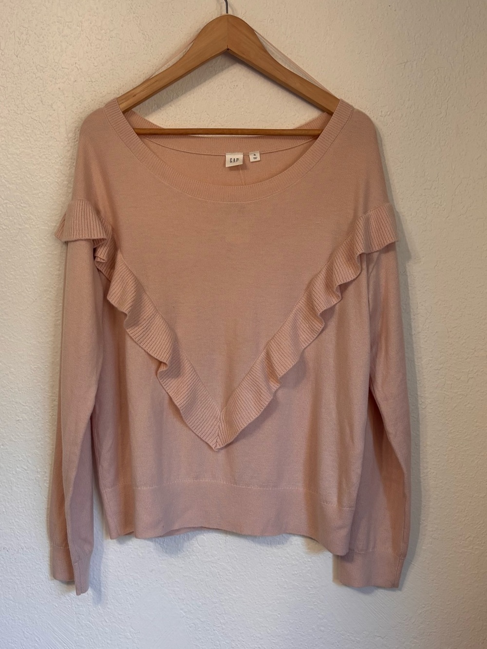 Gap Boat Neck Ruffle Sweater XL NWT